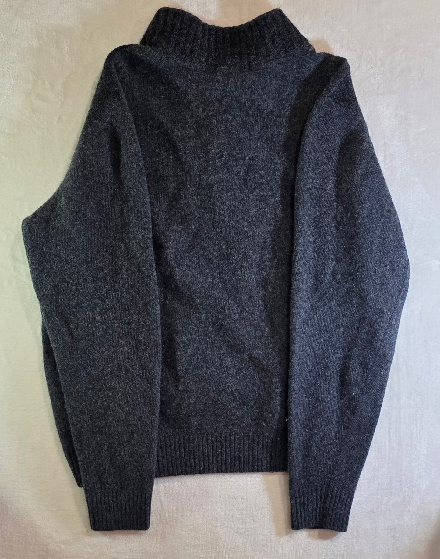 Gianetti Men's X-Large Gray Wool Henley Sweater Made in Italy