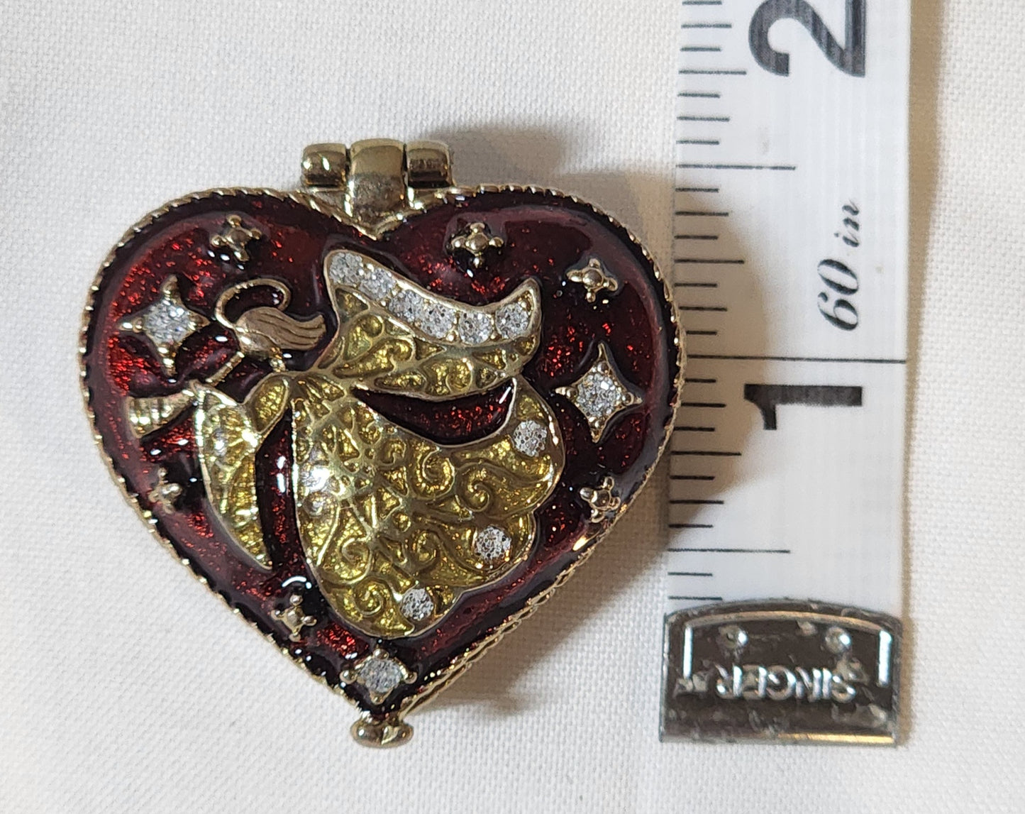 Monet Heart-Shaped Angel Jewelry Trinket Box – 2012 Collectible Gift