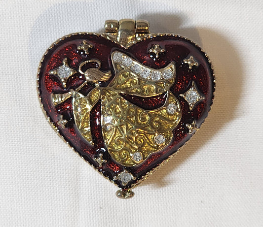 Monet Heart-Shaped Angel Jewelry Trinket Box – 2012 Collectible Gift