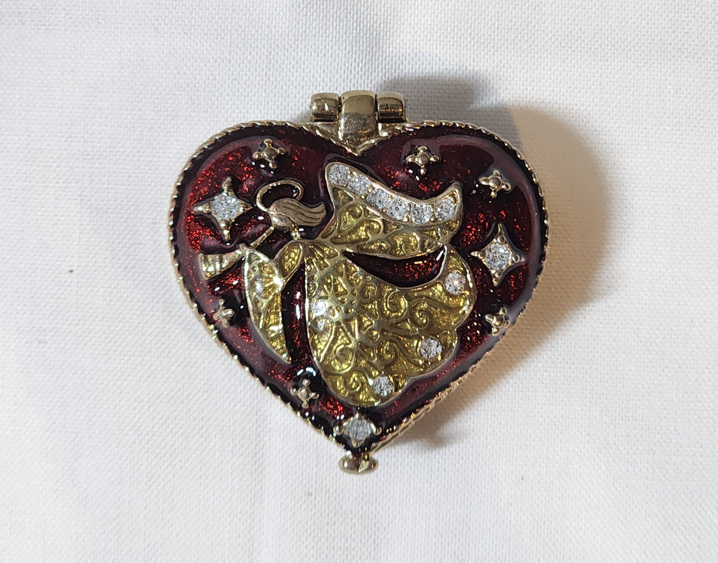 Monet Heart-Shaped Angel Jewelry Trinket Box – 2012 Collectible Gift