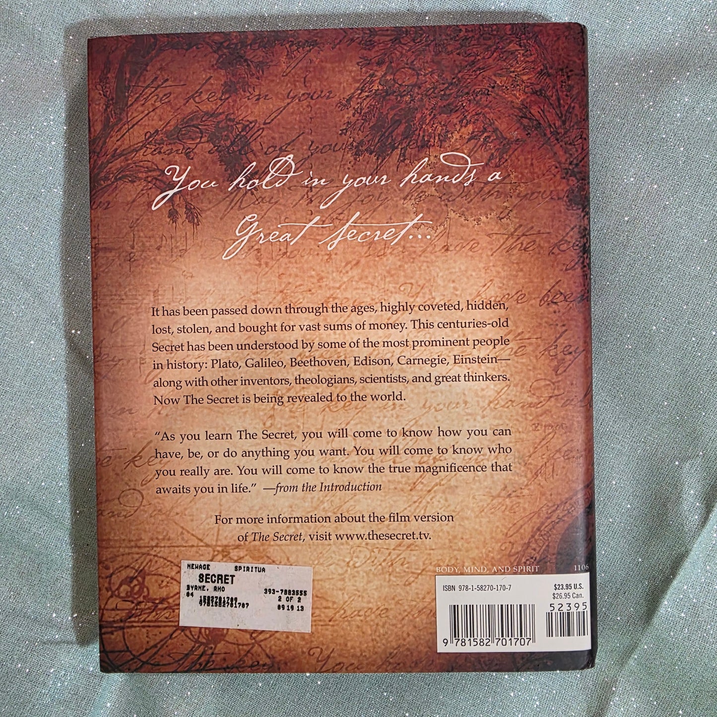 The Secret by Rhonda Byrne Hard Cover Copy Right November 2006