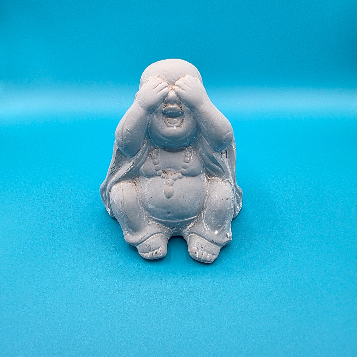 See No Evil Buddha Figurine Small Resin Statue Zen Meditation Spiritual Decor
