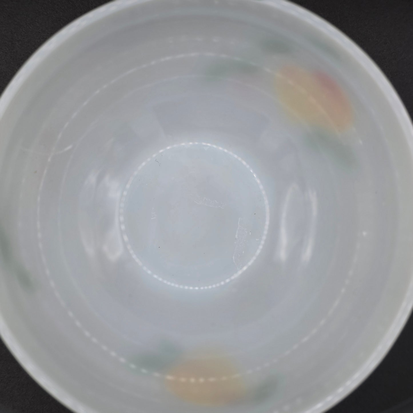 Fire King Milk Glass Bowl Vintage Floral Oven Ware Anchor Hocking Made in USA