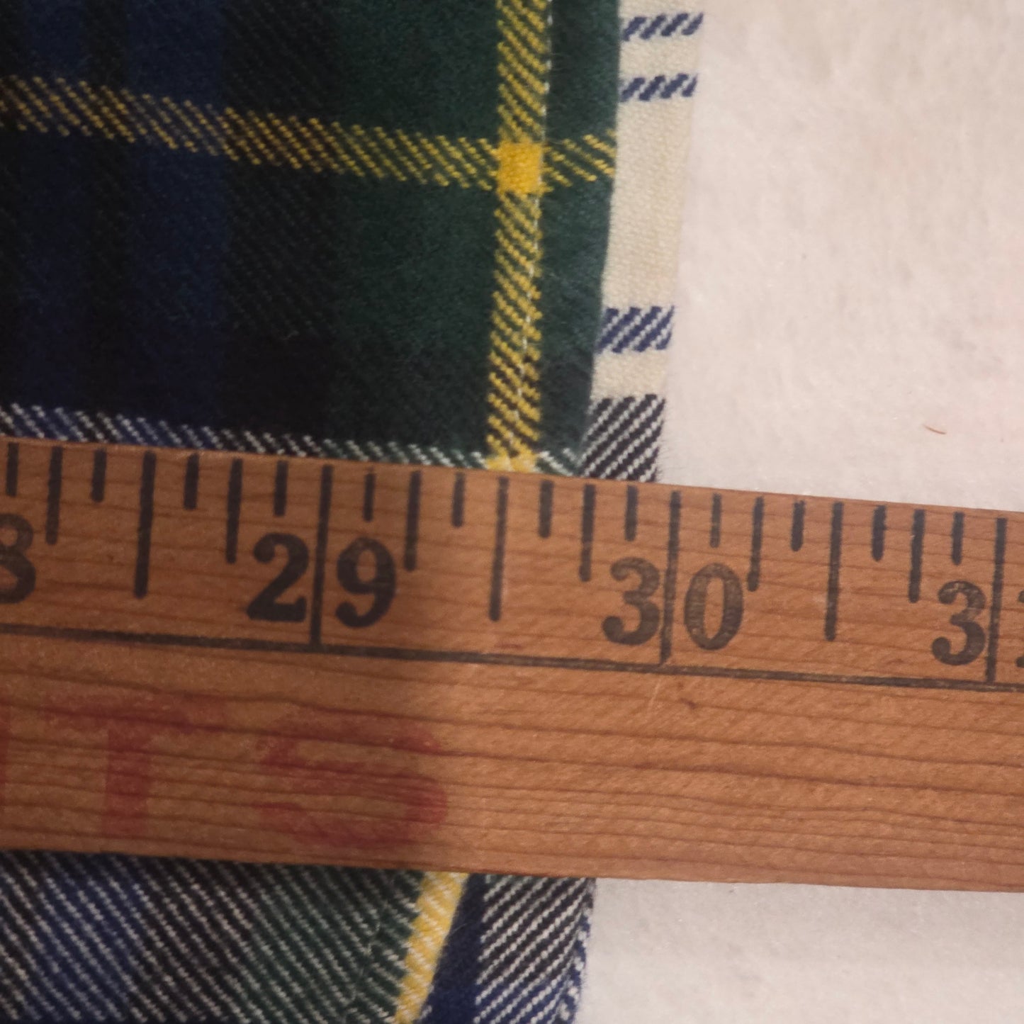 Tommy Hilfiger Mens Large Plaid Button Down Shirt Green Blue Cotton Flannel