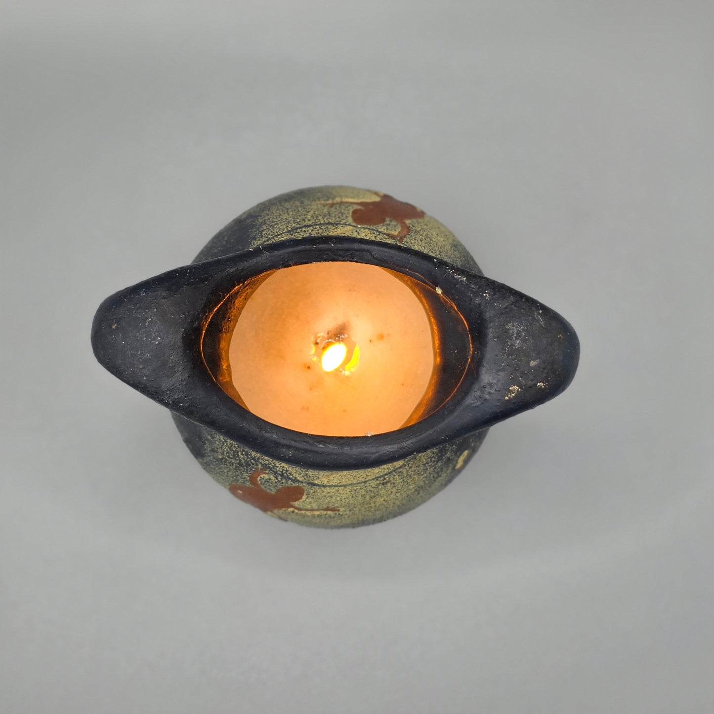 Blue Pottery Candle Holder Gecko Tea Light Votive Holder Southwestern Decor