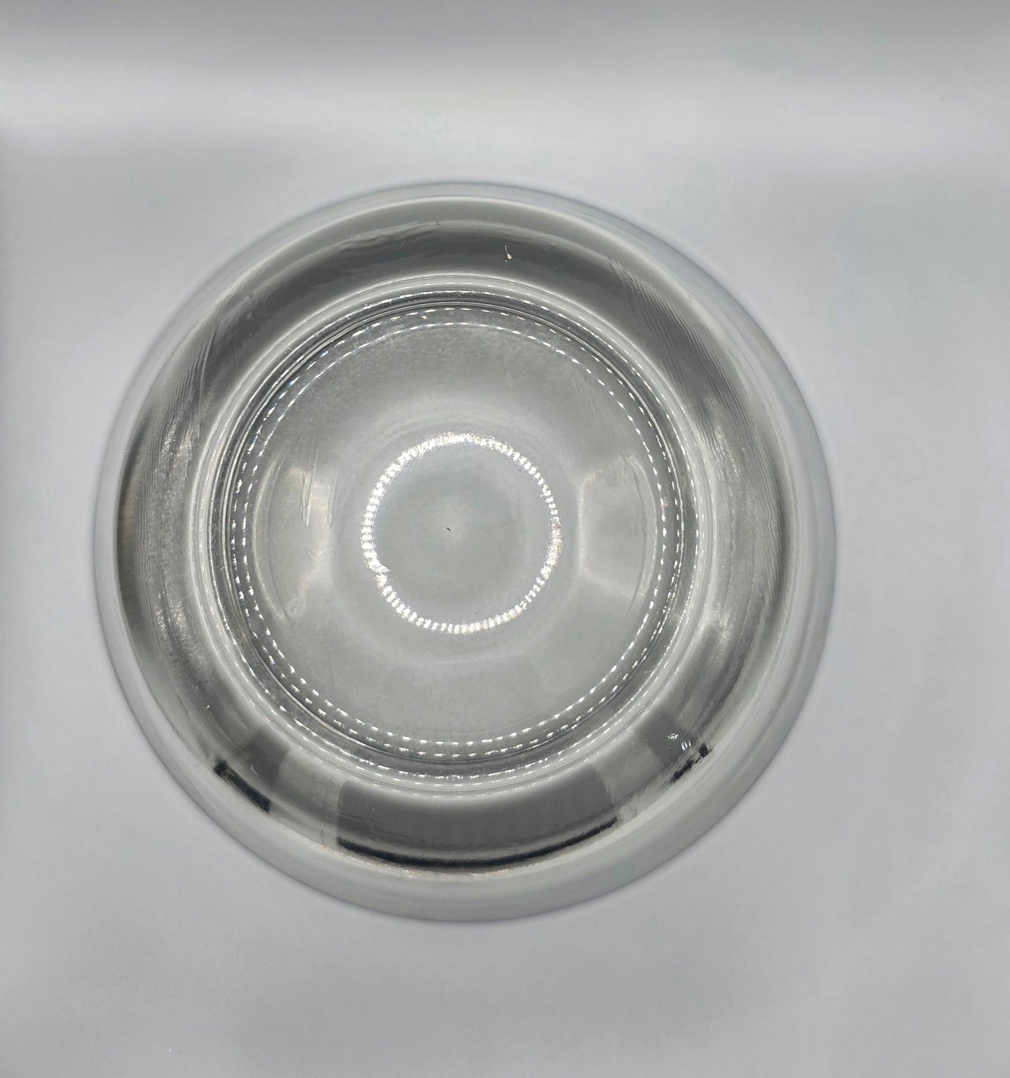Silver Ombre Glass Serving Bowl Metallic Fade Salad Fruit Pasta Bowl 6x10"