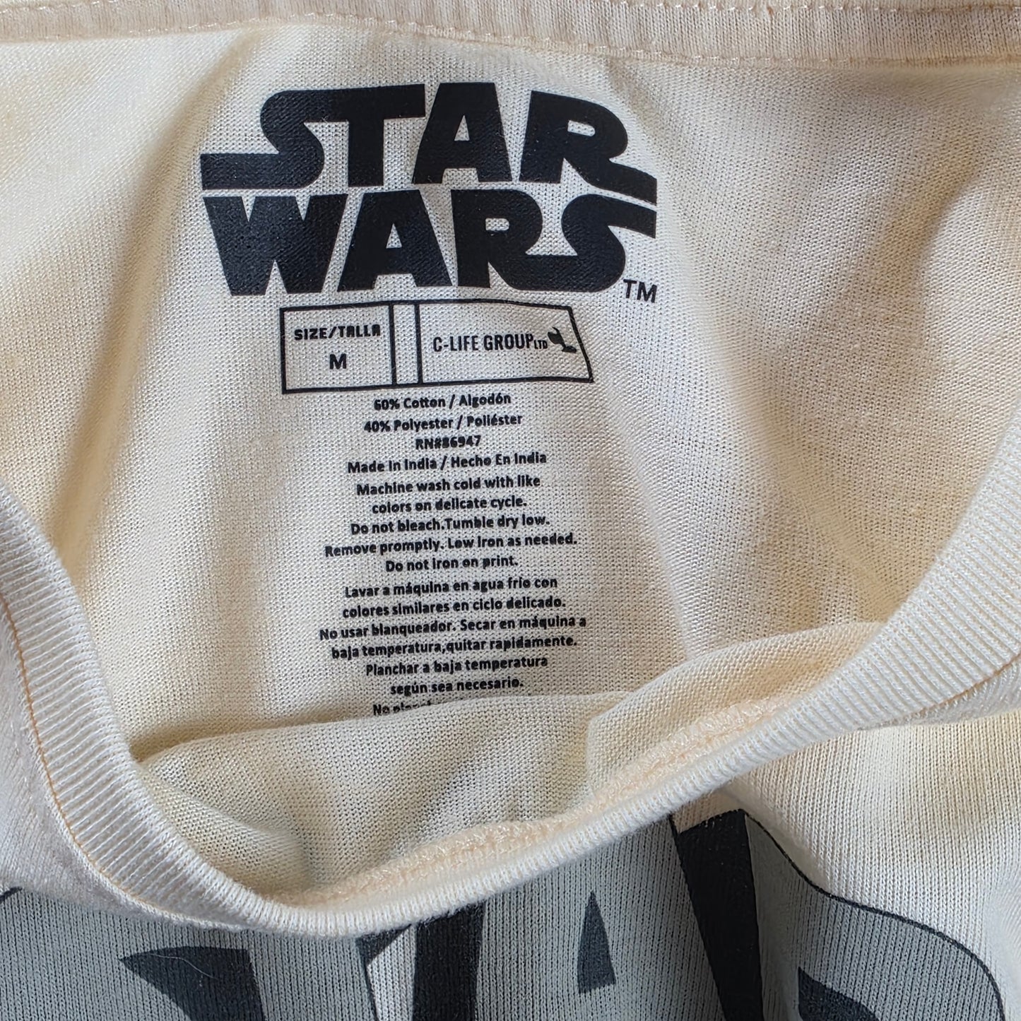 Star Wars Graphic T-Shirt Mens Medium Retro Rainbow Luke Leia Vader C3PO Tee