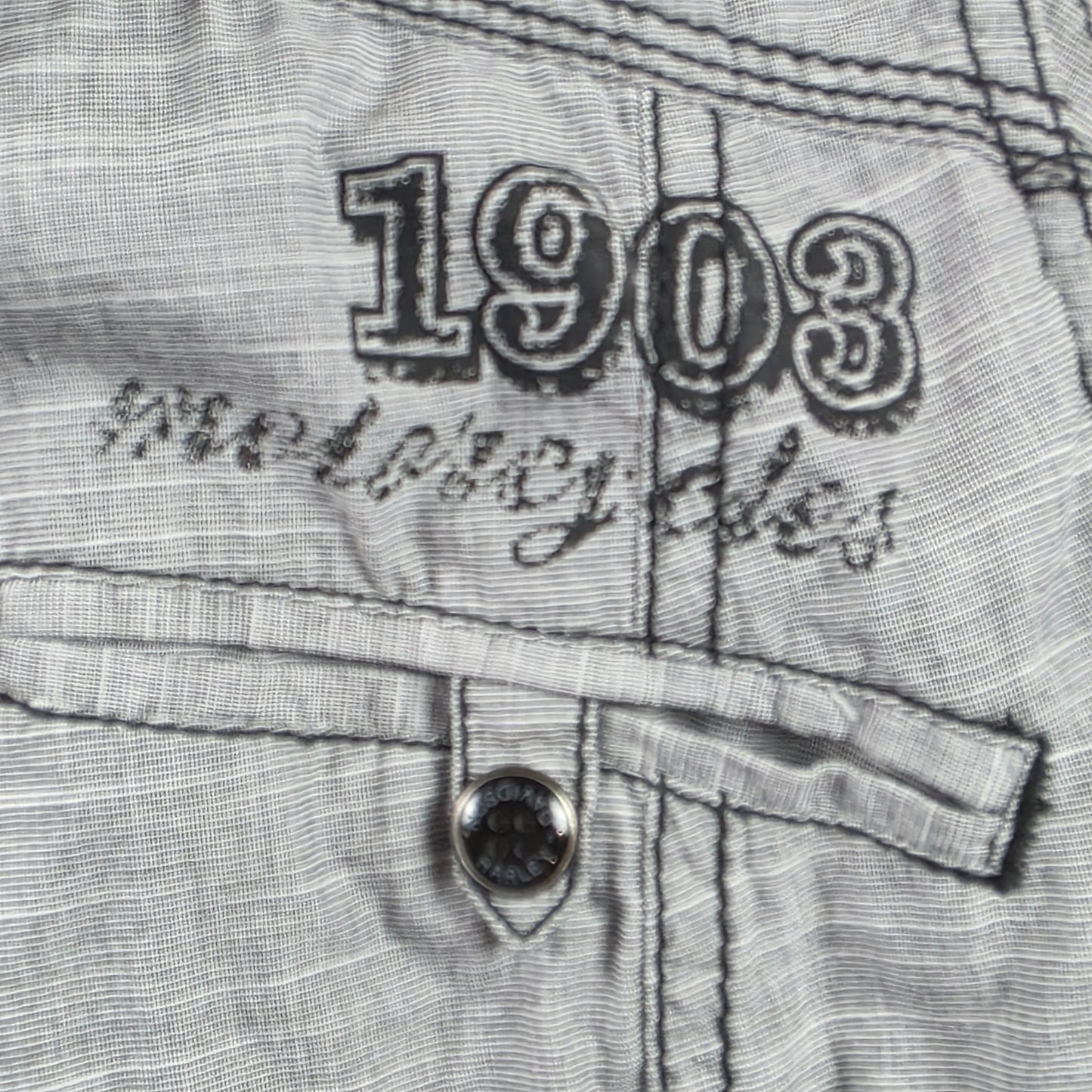 Harley Davidson Womens 2XL Sleeveless Button Front Shirt Gray Eagle Back Logo