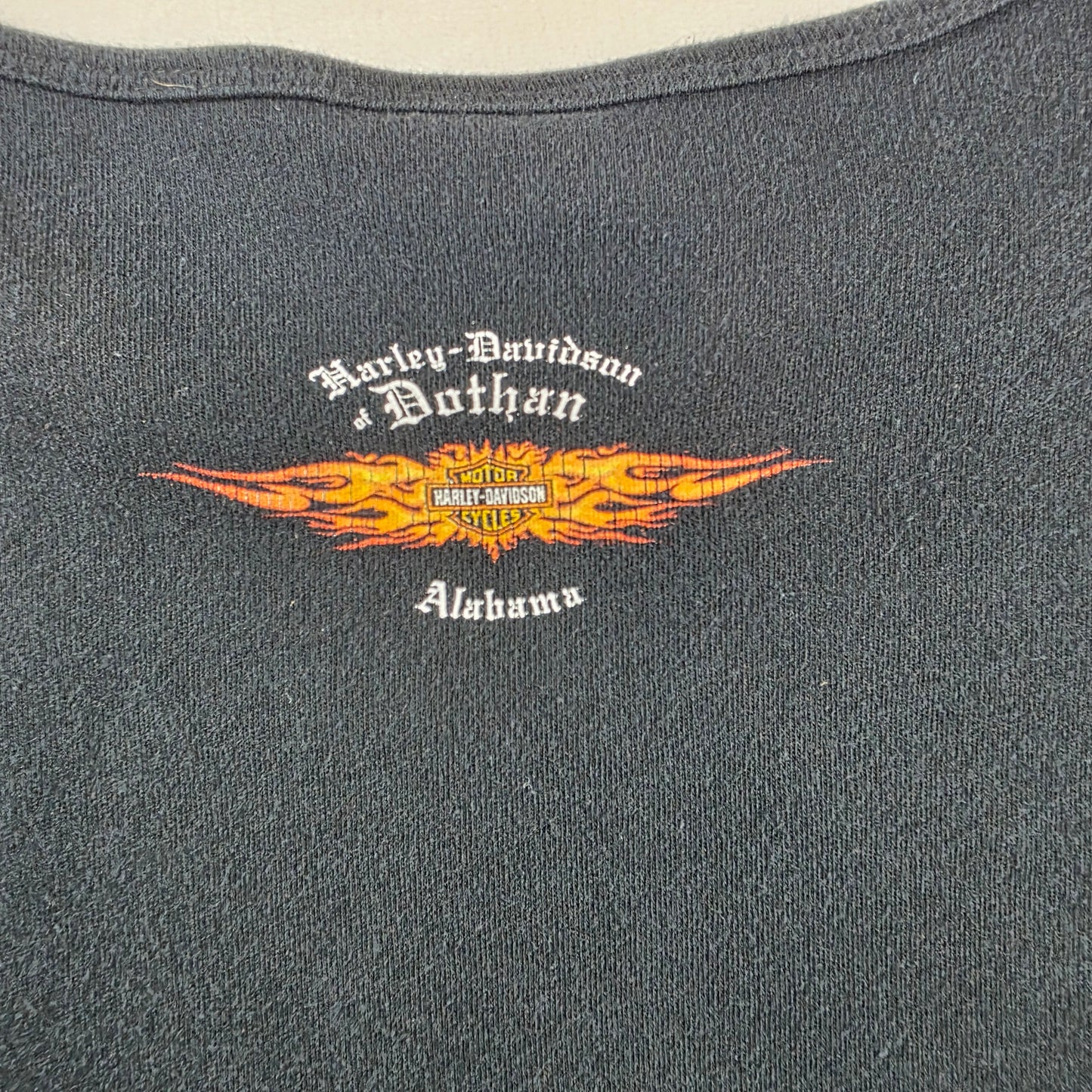 Harley Davidson Womens XL Long Sleeve Skull Graphic Black Shirt Motorcycle