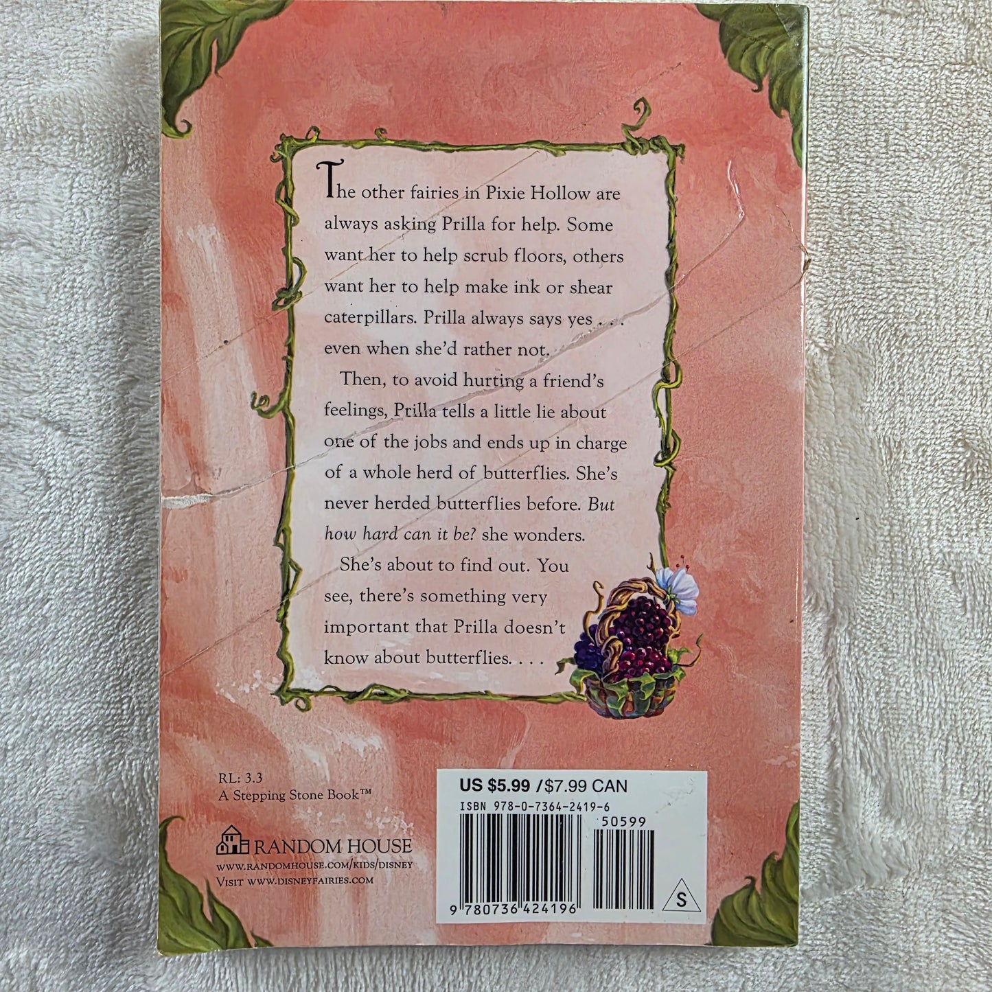 Disney Fairies Prilla and the Butterfly Lie PB 2007 Kitty Richards Story Book