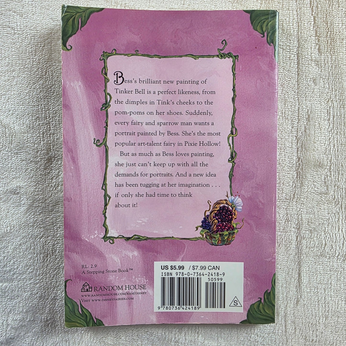 Disney Fairies A Masterpiece for Bess PB 2006 Lara Bergen Pixie Hollow Book