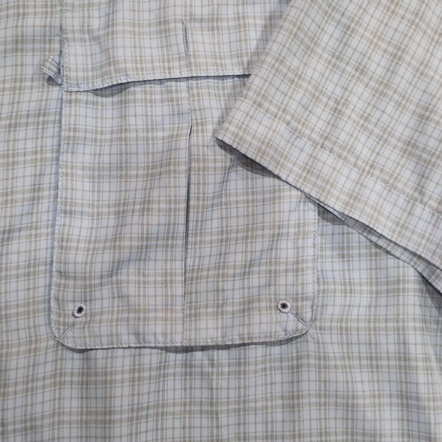 Magellan Fish Gear Shirt Mens 2XL Blue Plaid Angler Fit Fishing Vented Outdoor Camp