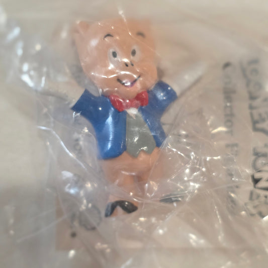 Vintage Looney Tunes Porky Pig Shell Gas Collectible Figurine Toy 1990 WB NIP