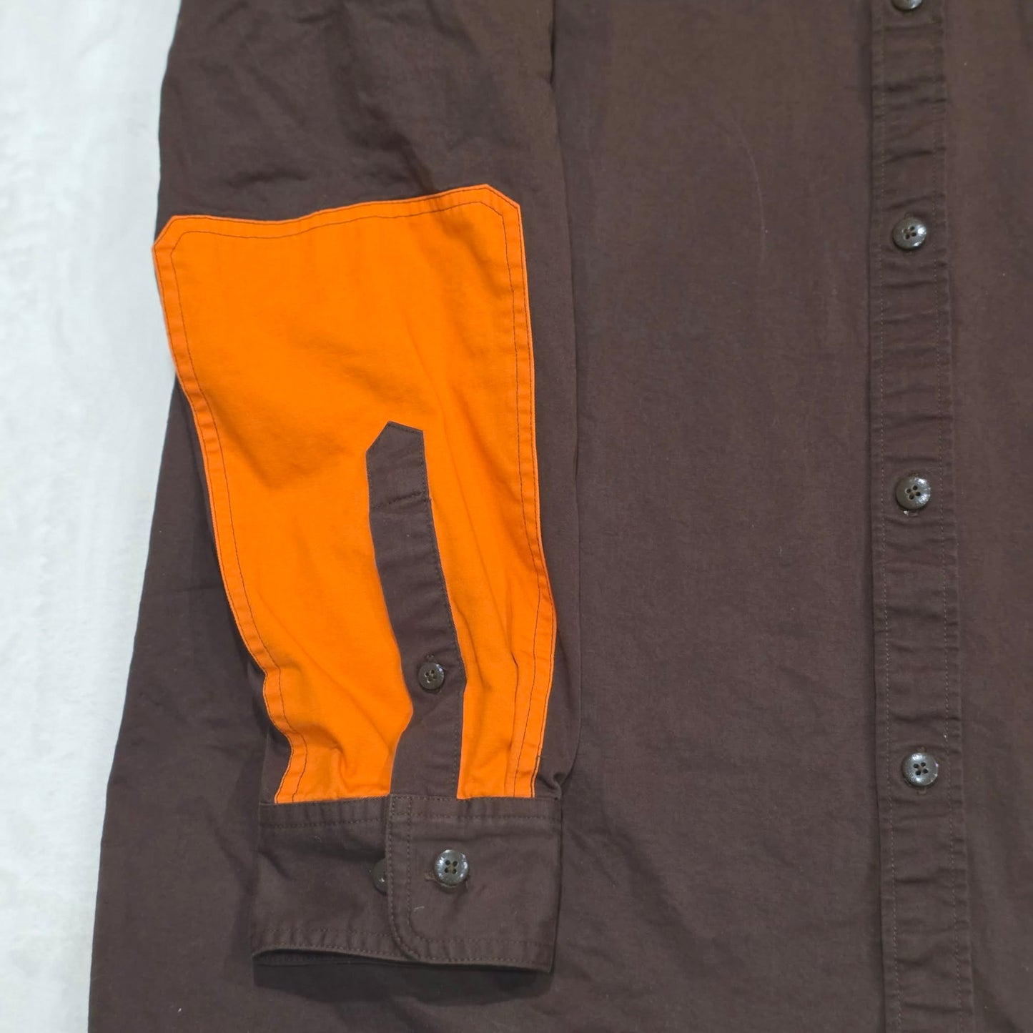 HEYBO Men’s 3XL Brown Blaze Orange Hunting Field Shirt Workwear Vented Utility