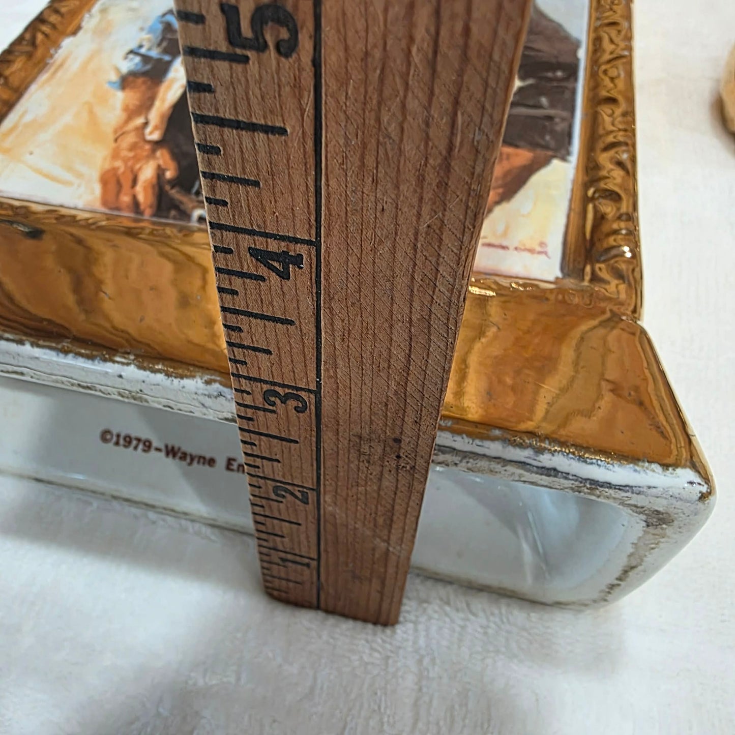 1979 John Wayne Limited Edition 23K Gold Ceramic Decanter Empty w/ Box & Stopper