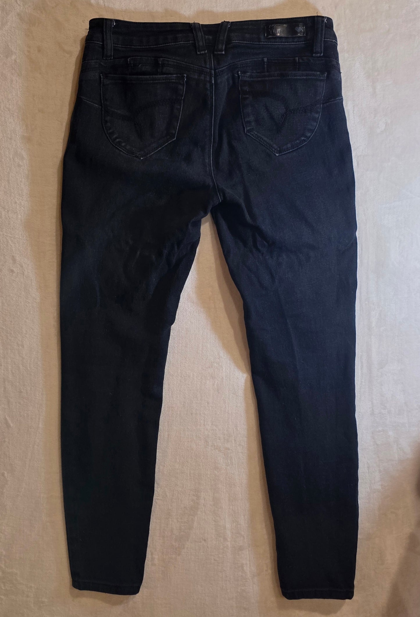 YMI Black Skinny Denim Jeans Women’s Size 11 Mid Rise Inseam 27”