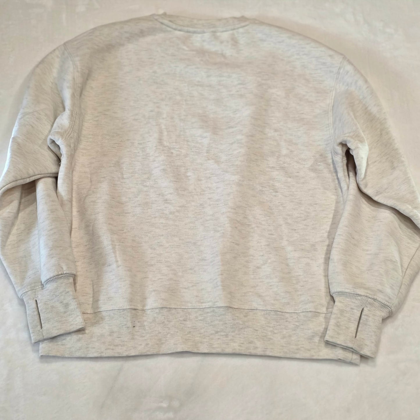 Harmony & Balance Gray Cotton Blend Fleece Sweatshirt Thumb Holes Cozy Pullover