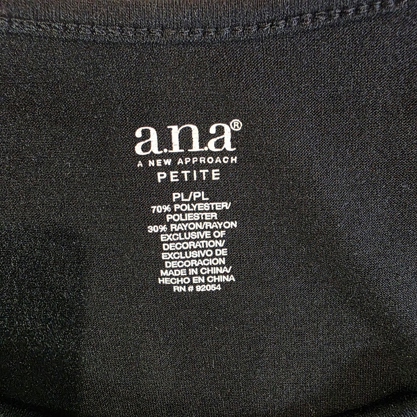 A New Approach A.N.A Tank Top Black with Sequins Women’s Size Petite PL