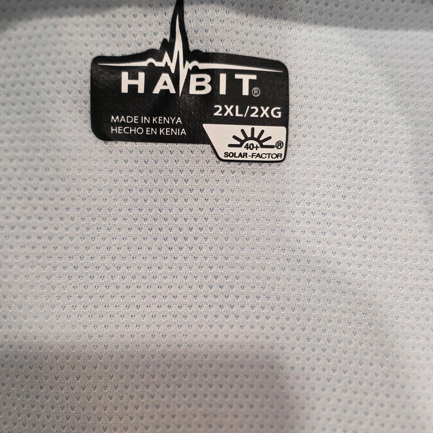 Habit Outdoors Fishing Shirt Mens 2XL Light Blue UPF 40 Vented Short Sleeve Performance