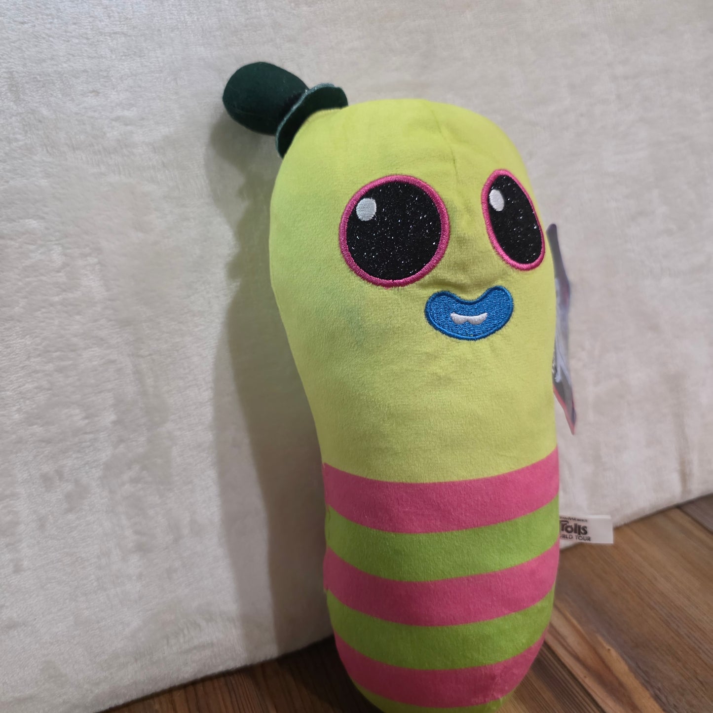 Dreamworks Trolls World Tour 9” Mr Dinkles Green|Pink Worm Toy Factory Plush