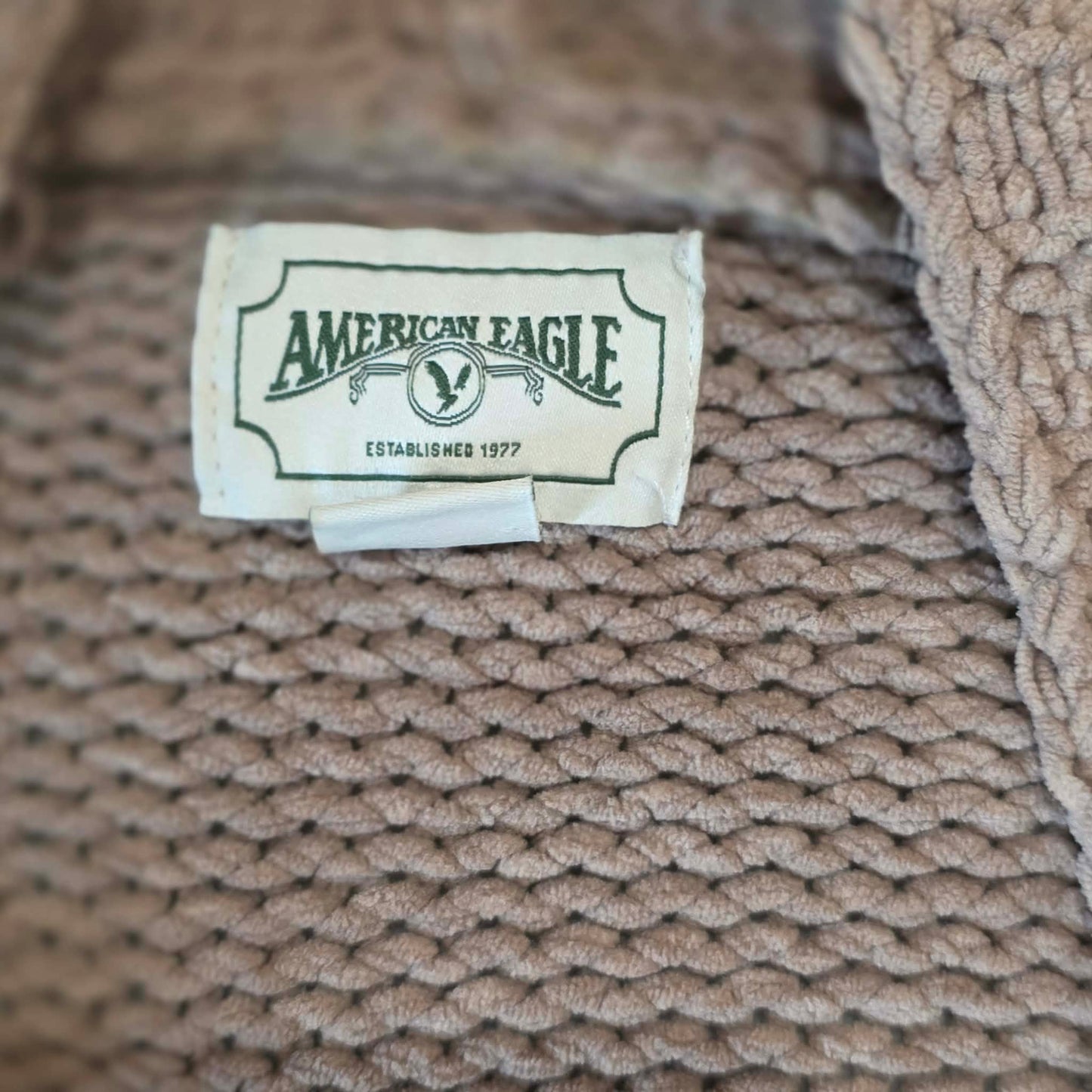American Eagle Chunky Knit Open Front Cardigan Sweater w/ Pockets – Size Small