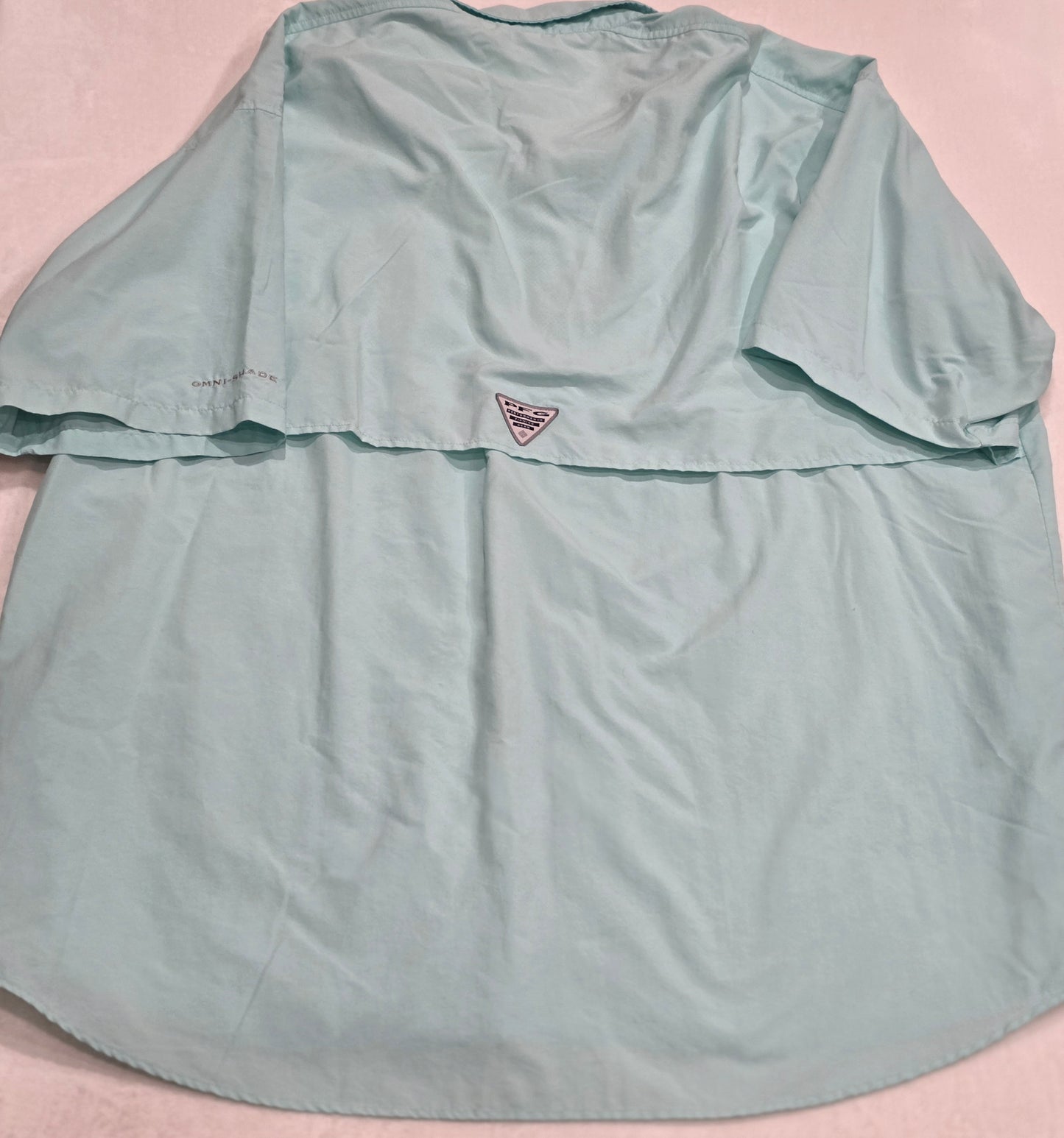 Columbia PFG Omni-Shade Fishing Shirt Men’s XXL Mint Short Sleeve Vented Outdoor