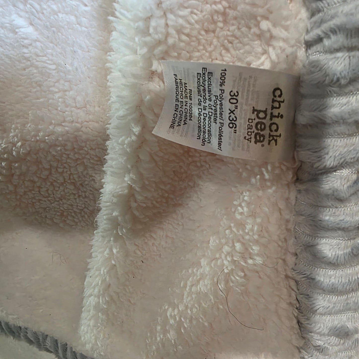 Chickpea Baby Blanket Pink|Grey|White 30”x36” Plush Soft