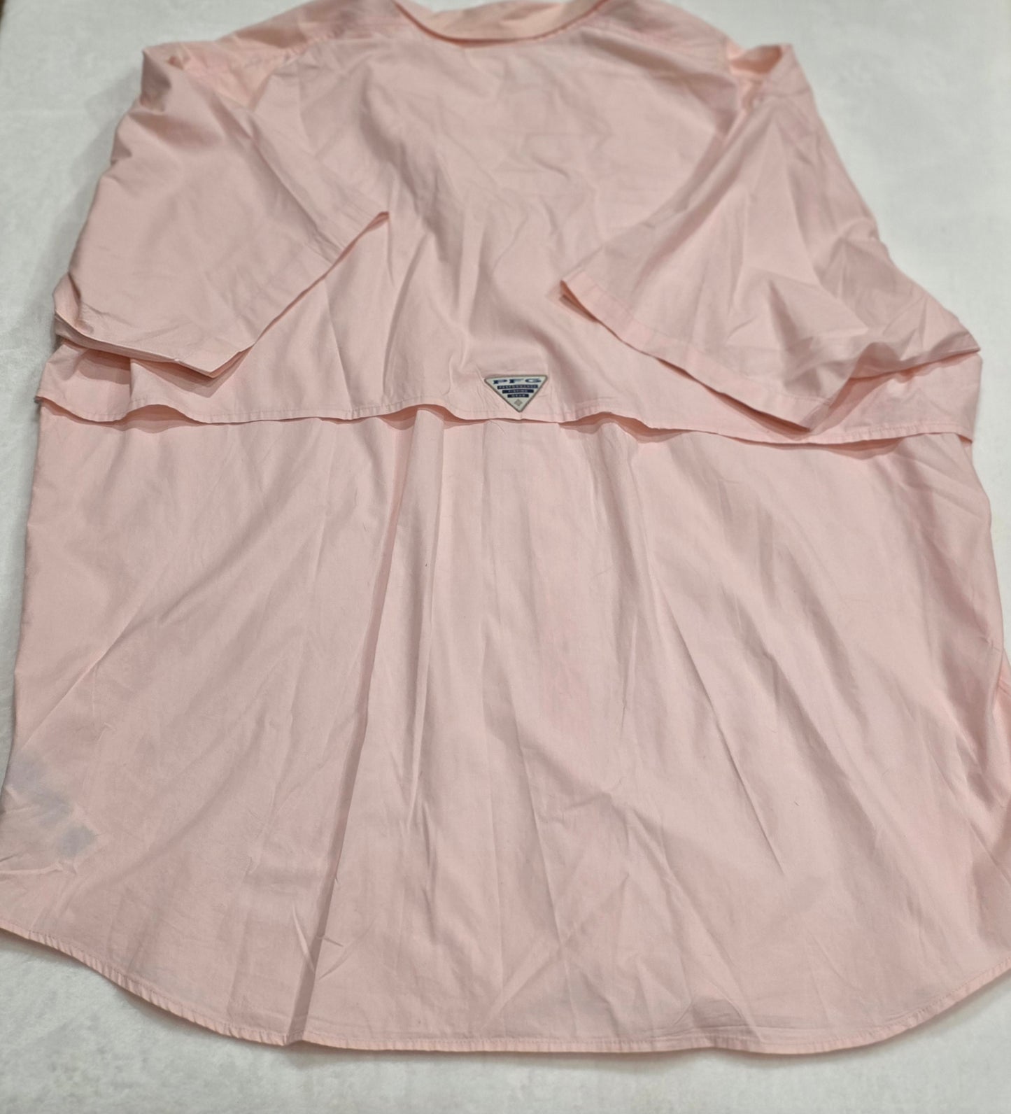 Columbia PFG Short Sleeve Fishing Shirt Men’s Large Pink Vented Performance Button Up