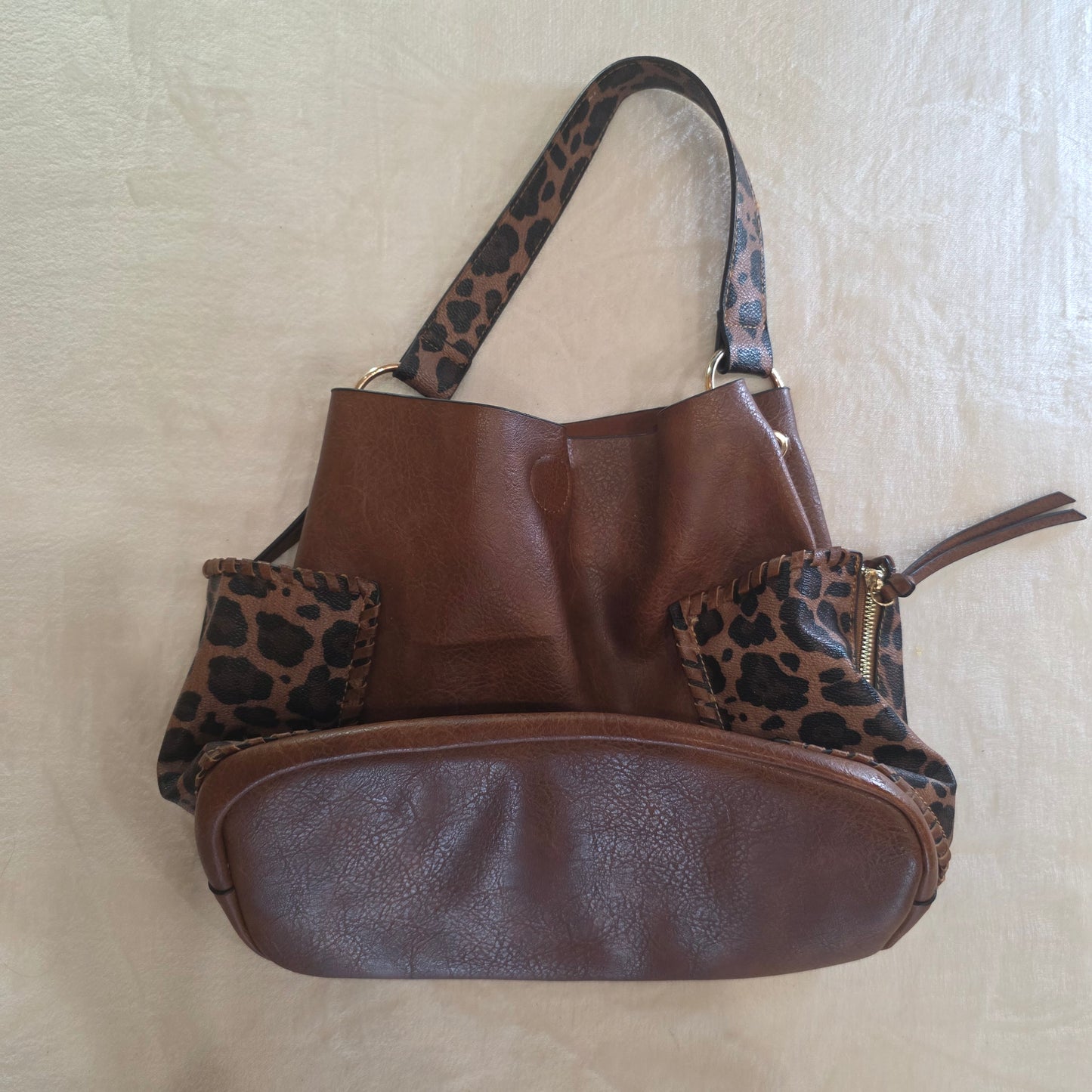 Deluxe Handbag Vegan Leather Animal Print Women's Purse Brown|Tan|Black|Leapord