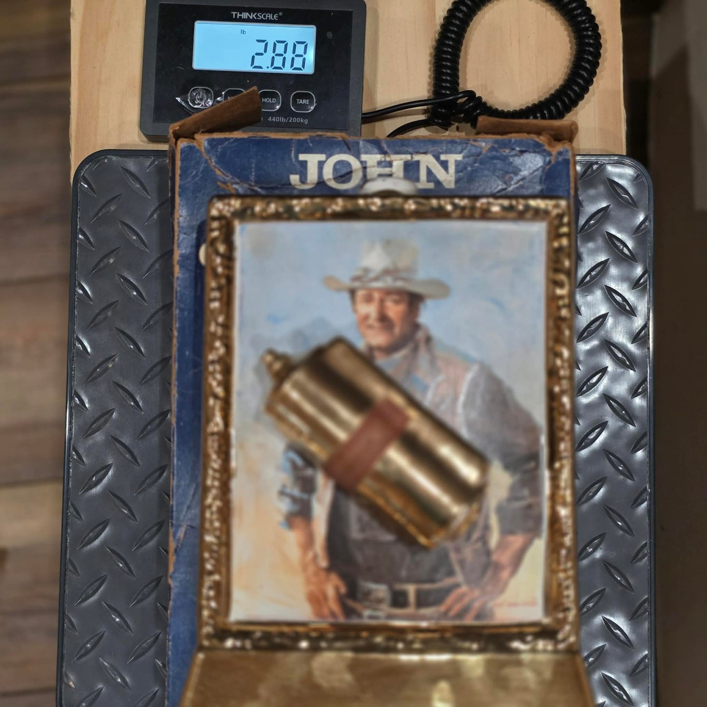1979 John Wayne Limited Edition 23K Gold Ceramic Decanter Empty w/ Box & Stopper