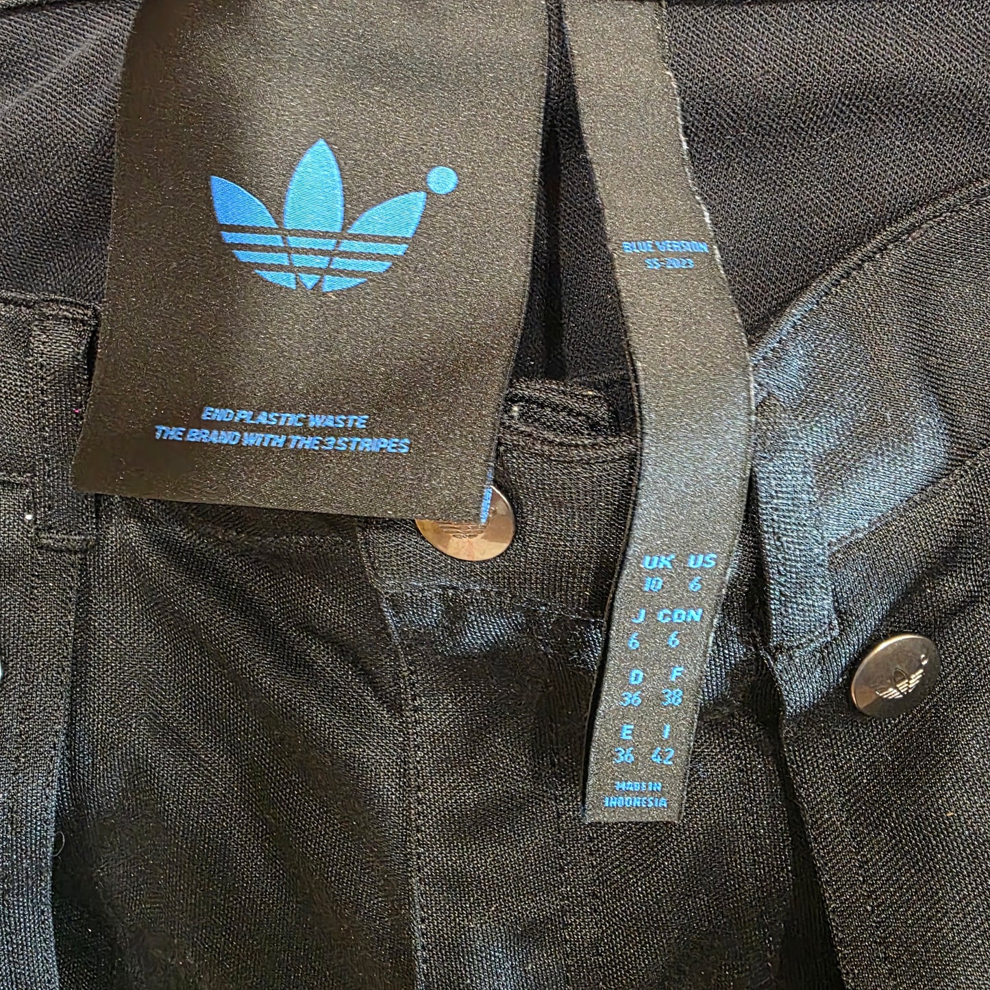 Adidas Adibreak Women’s Tripp Style Pants Size 6 Black Blue Version Snap Button