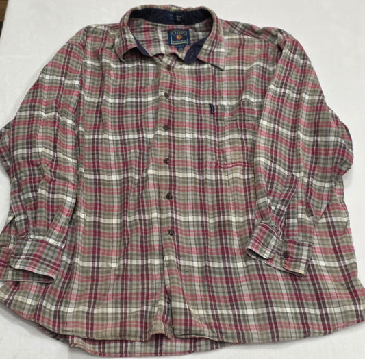 Chaps Ralph Lauren Plaid Button Down Shirt 2XB Big & Tall Long Sleeve Cotton