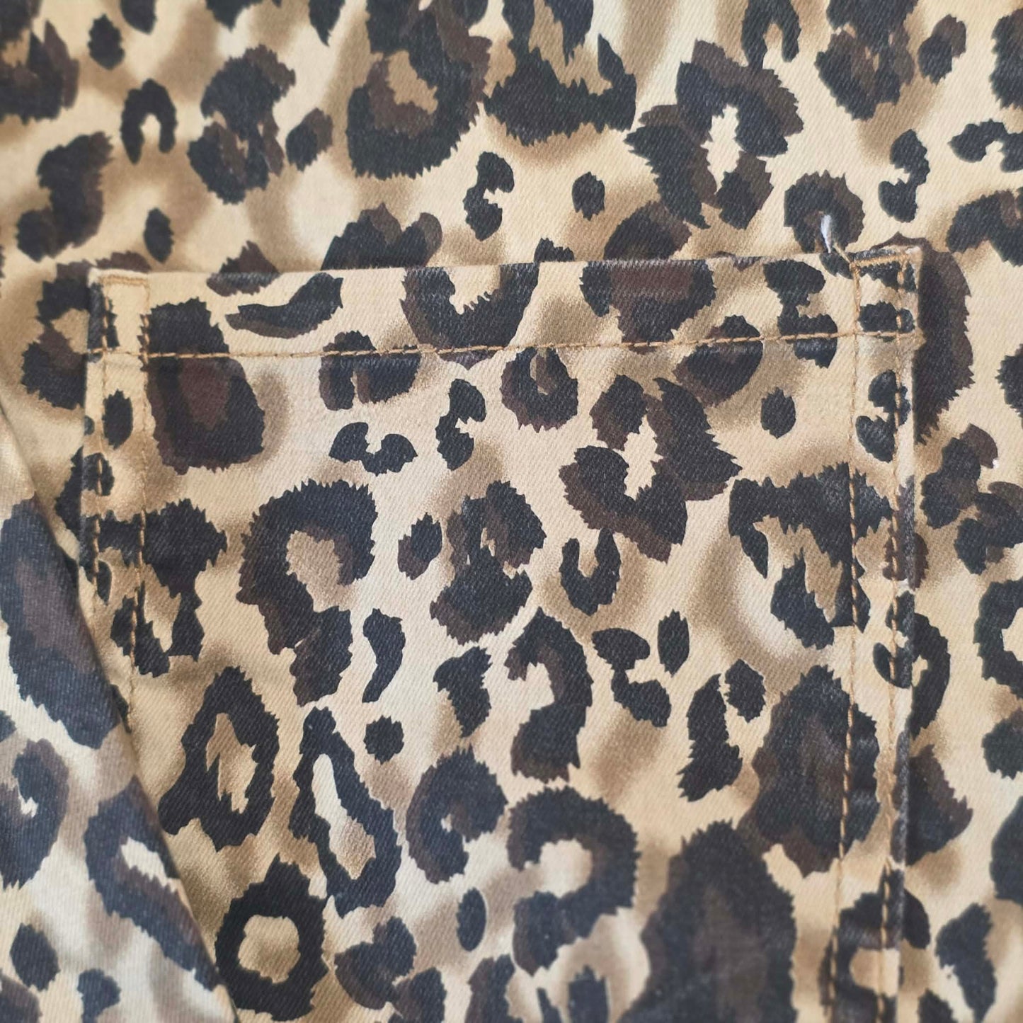 Coco + Carmen Leopard Print Peplum Jacket Raw Hem Women’s L/XL