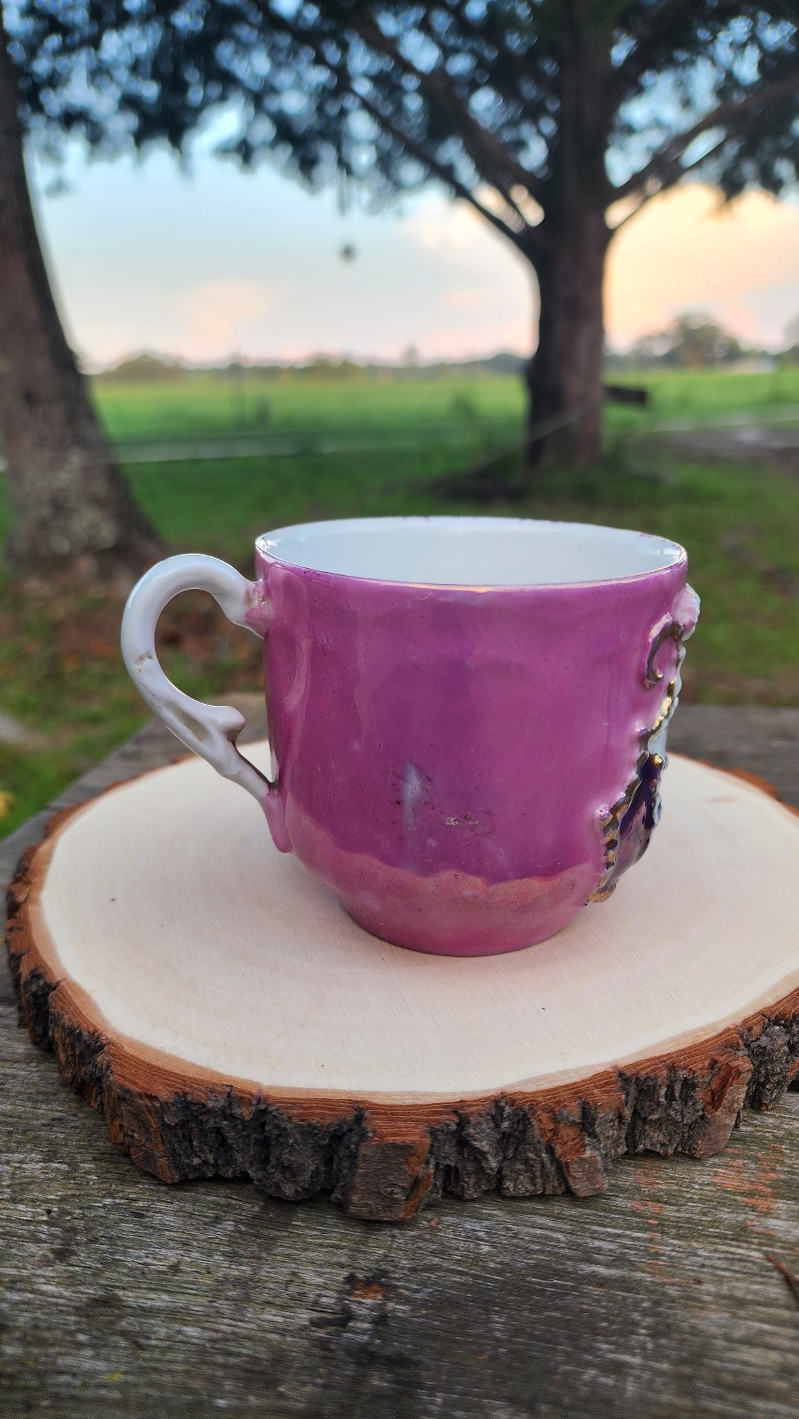 Vintage Germany Pink Lustreware Cup A Present Child's Tea Cup