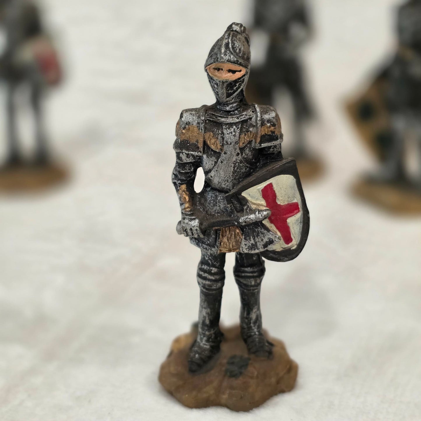 Set of 4 Medieval Knight Figurines – Hand Painted Armor Soldiers
