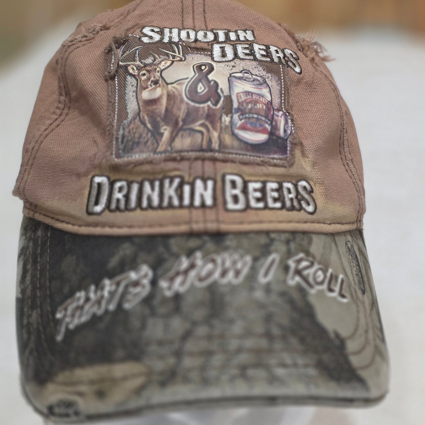 Buck Wear Hunting Camo Hat "Shootin Deers & Drinkin Beers" Adjustable Cap