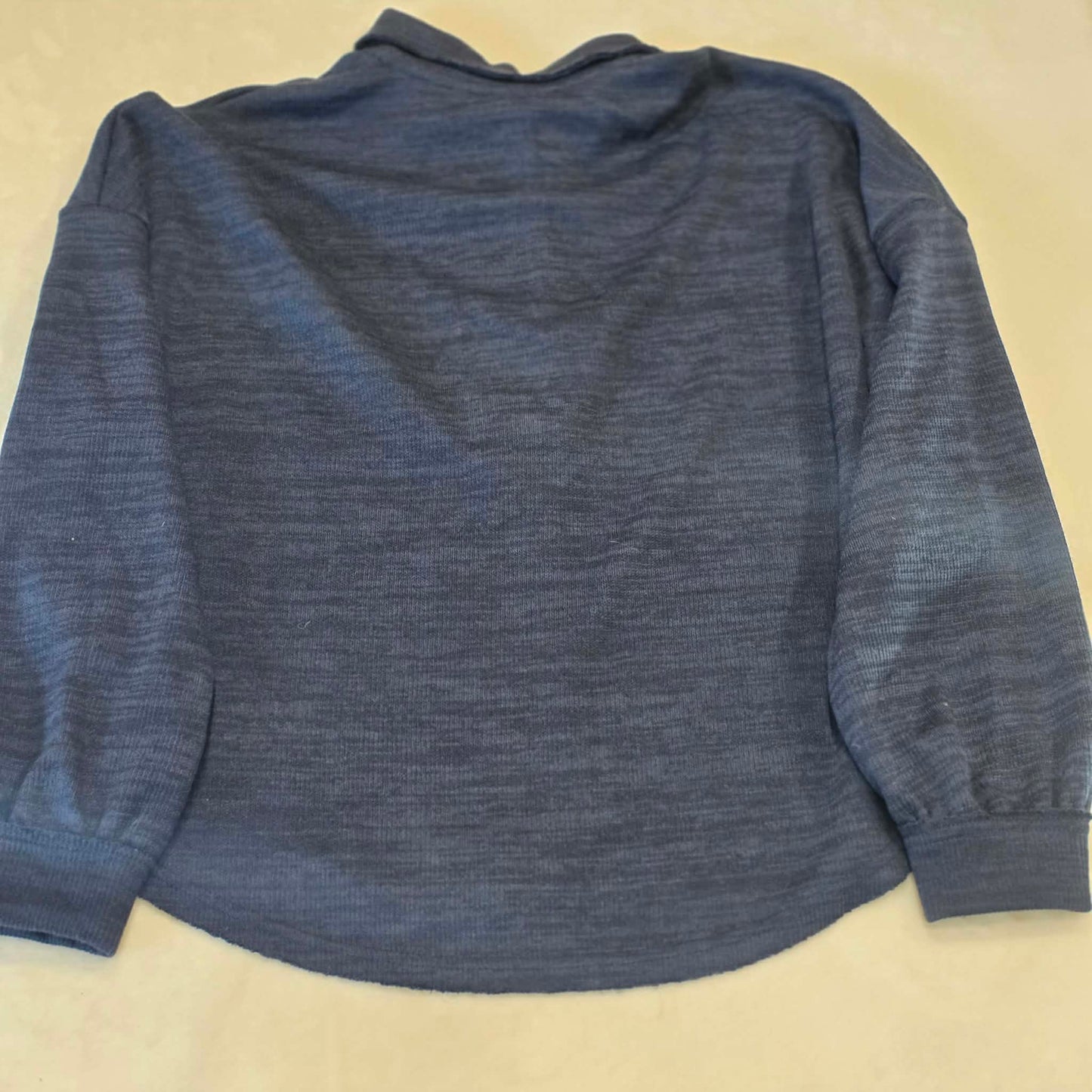 Blu Pepper Cozy Navy Henley Sweater Collared Button Front Long Sleeve Size Small