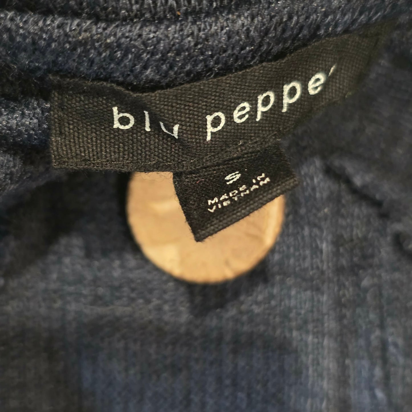 Blu Pepper Cozy Navy Henley Sweater Collared Button Front Long Sleeve Size Small
