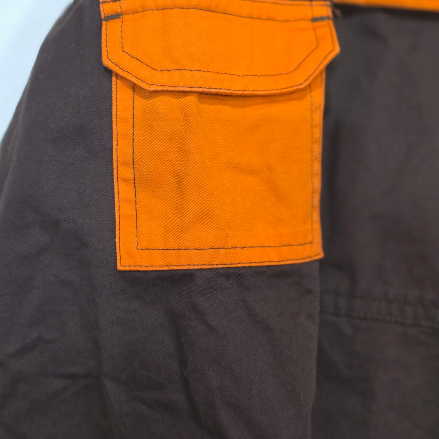 HEYBO Men’s 3XL Brown Blaze Orange Hunting Field Shirt Workwear Vented Utility