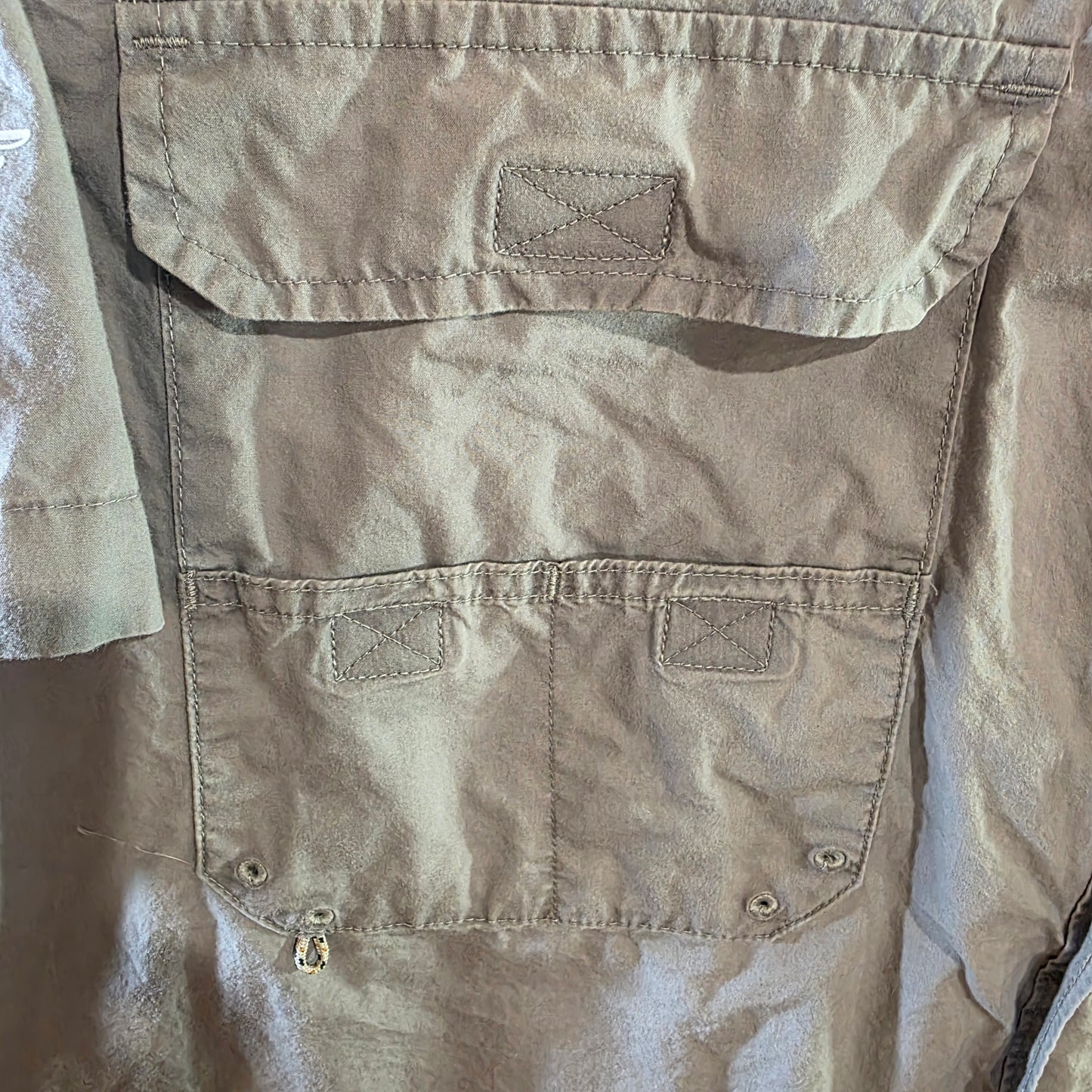 Magellan Gray button down pockets short sleeve fish gear shirt Relaxed Fit M 2XL