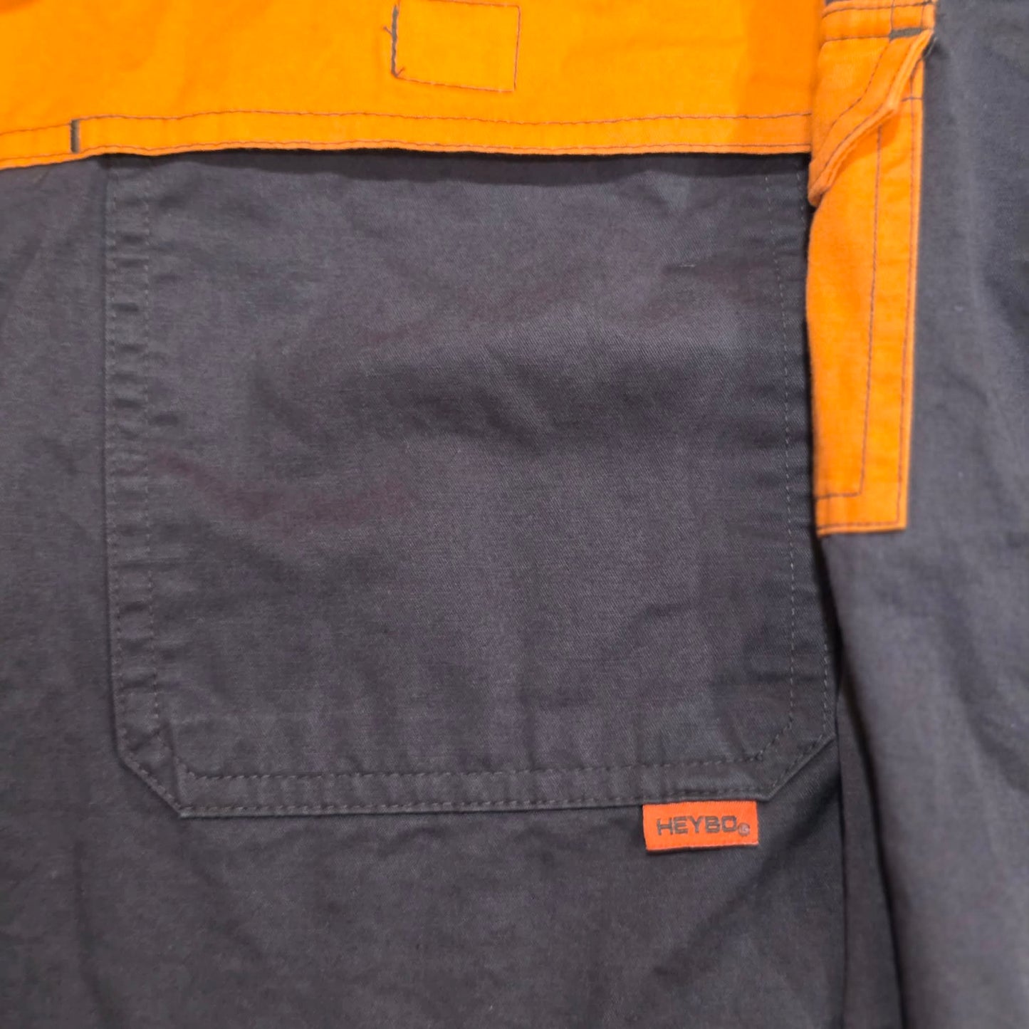 HEYBO Men’s 3XL Brown Blaze Orange Hunting Field Shirt Workwear Vented Utility