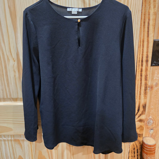Cooper & Elle Women’s Pleeted Long Sleeve Black with Gold Accents Size M