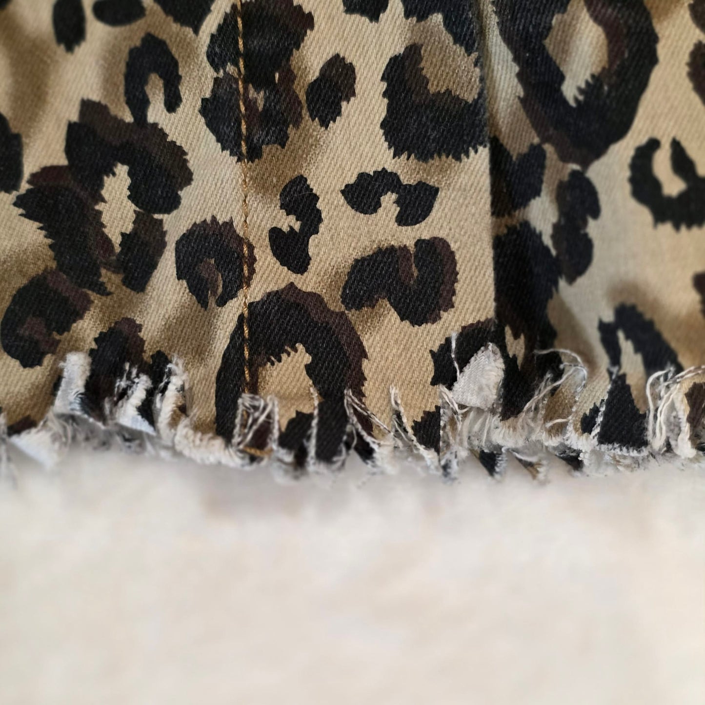 Coco + Carmen Leopard Print Peplum Jacket Raw Hem Women’s L/XL
