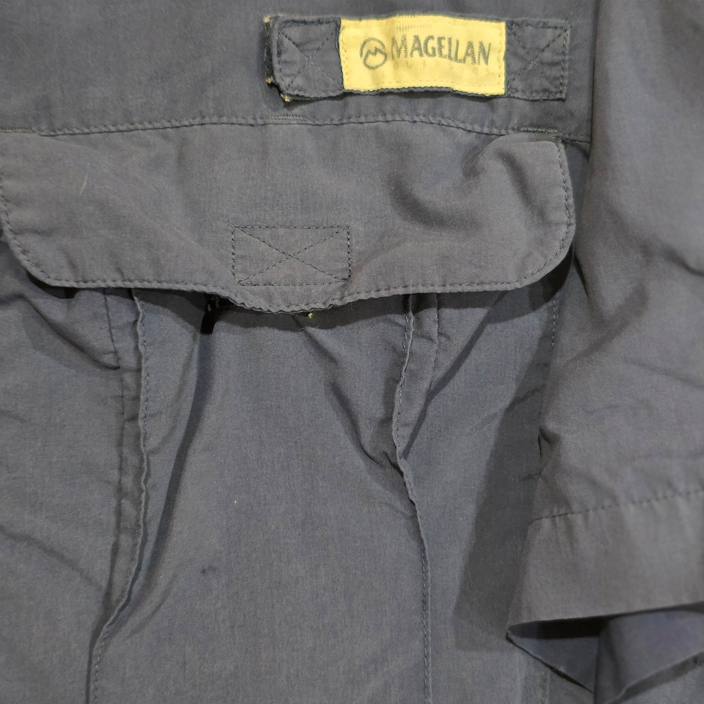 Magellan Fish Gear Angler Fit Shirt 2XL Navy Fishing Vented Short Sleeve Outdoor