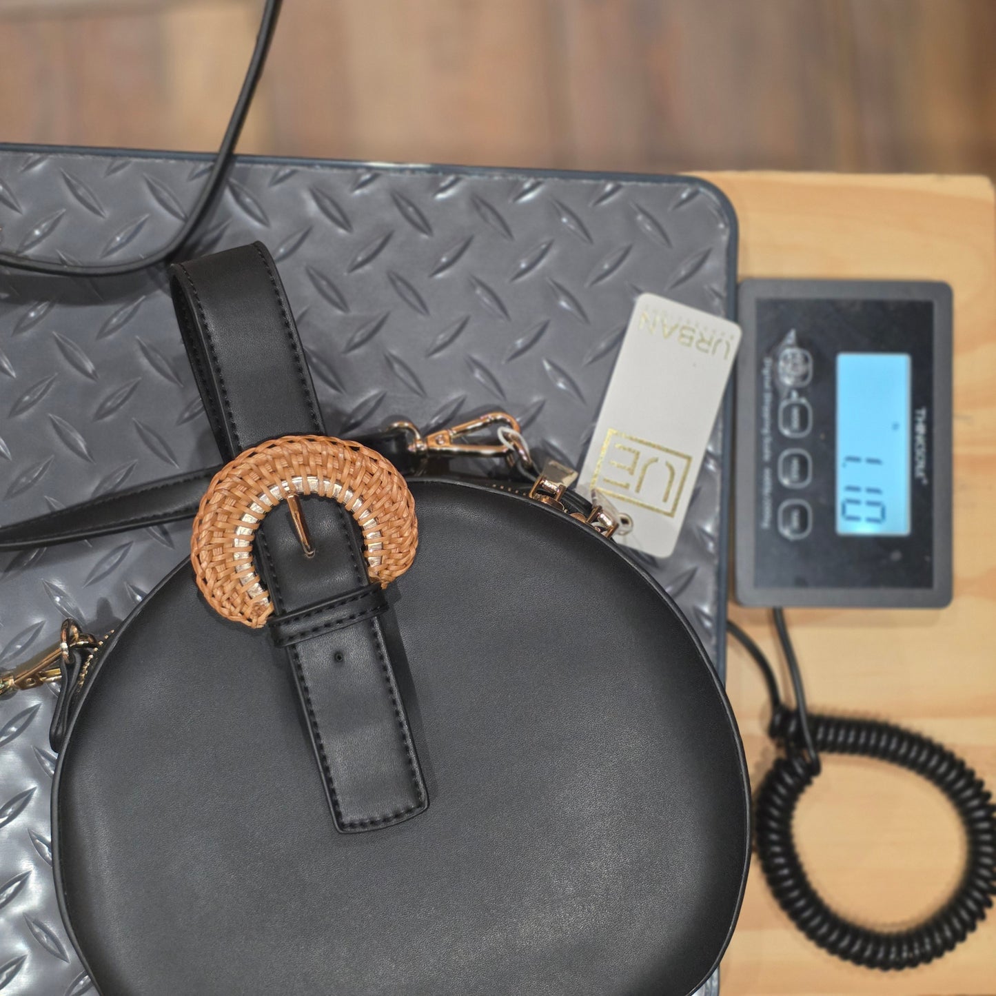 Urban Expressions Round Crossbody Bag Black Vegan Leather Circle Purse NWT