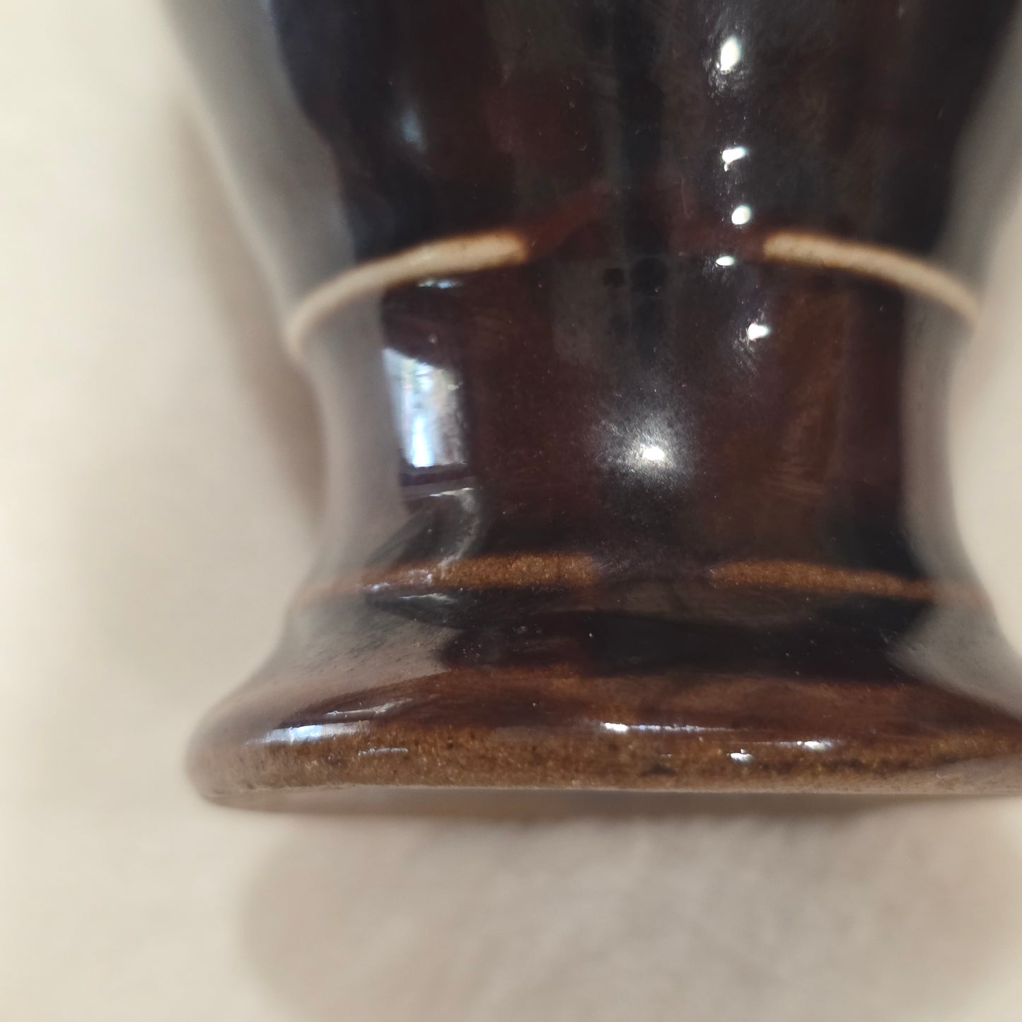 Vintage Made in Japan Brown Floral Vase | Small Ceramic Bud Vase | Applied Flowers