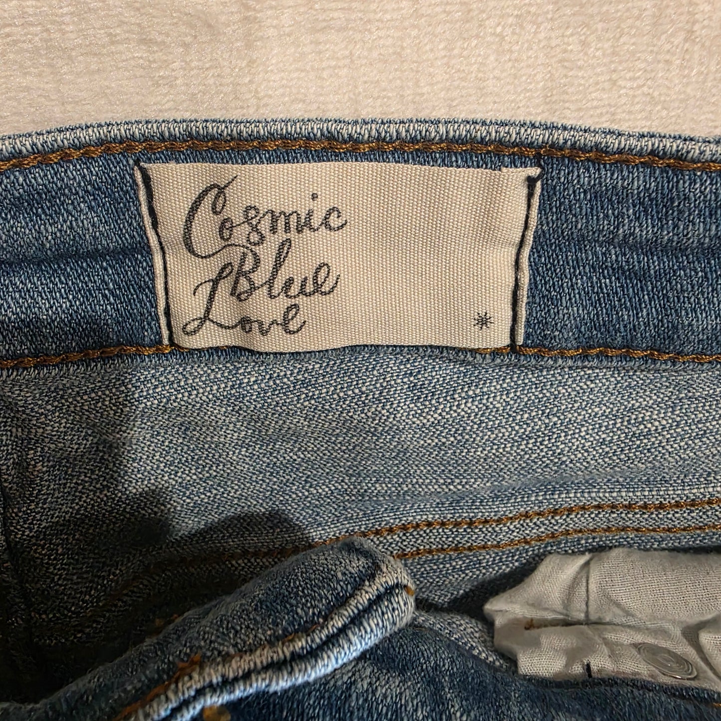 Cosmic Blue Love Women's Size 30 Blue Slightly Distressed Straight leg Jeans