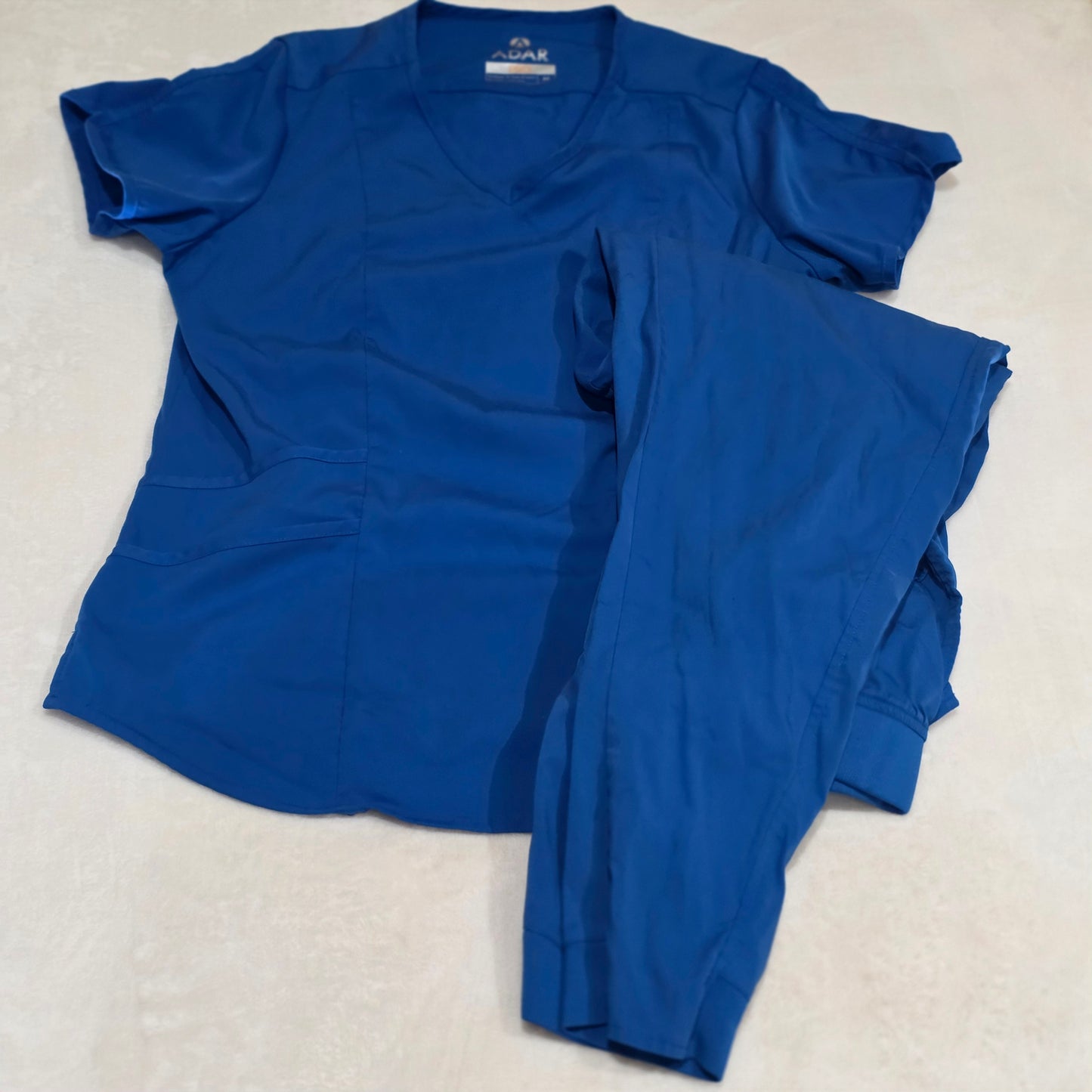 Womens Adar Pro Royal Blue Scrub Set Medium Medical Nurse Uniform Top Pants
