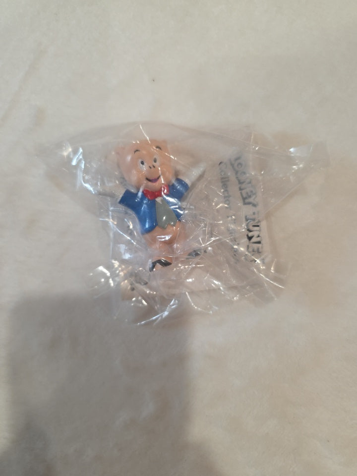 Vintage Looney Tunes Porky Pig Shell Gas Collectible Figurine Toy 1990 WB NIP