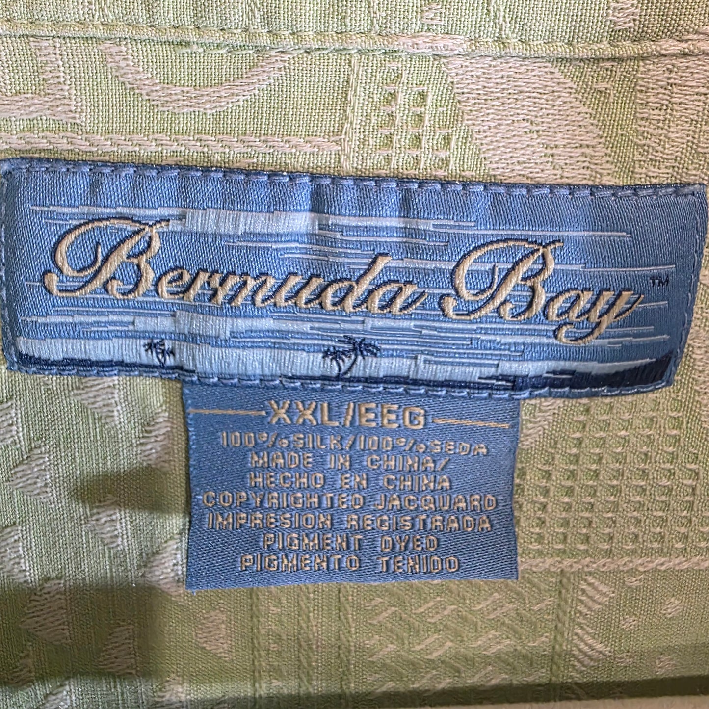 Bermuda Bay 100% Silk Hawaiian Button-up Short Sleeve Shirt Men's XXL